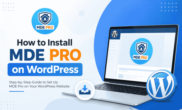 MDE Pro installed on a WordPress site in about three minutes. No coding, no developer needed.